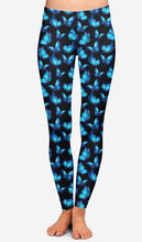 Load image into Gallery viewer, Blue Electric Butterfly: Kids Sizes leggings with pockets