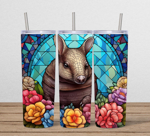 Armadillo - 20oz Skinny Stained Glass Tumbler