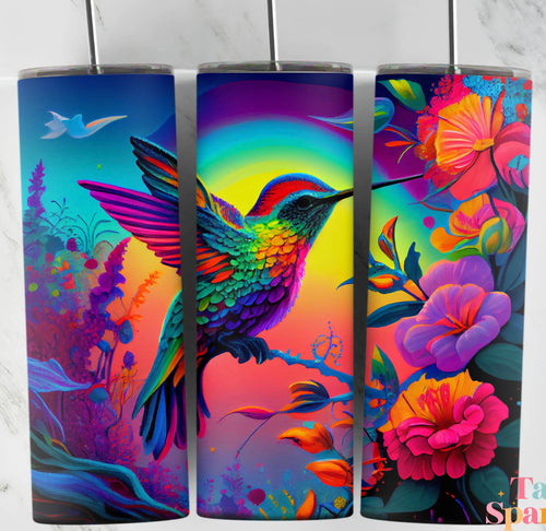 Cute Colorful Hummingbird 20oz Skinny Tumbler