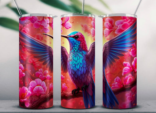 Colorful Hummingbird 20oz Skinny Tumbler