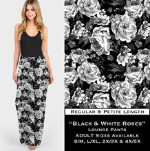 Load image into Gallery viewer, Black &amp; White Roses - Lounge Pants
