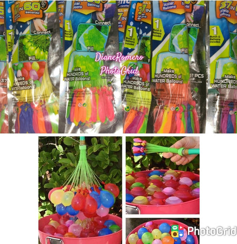 6 packs(222 Water balloons)Water Balloons, Rapid-Fill, Self-Sealing, Already Tied
